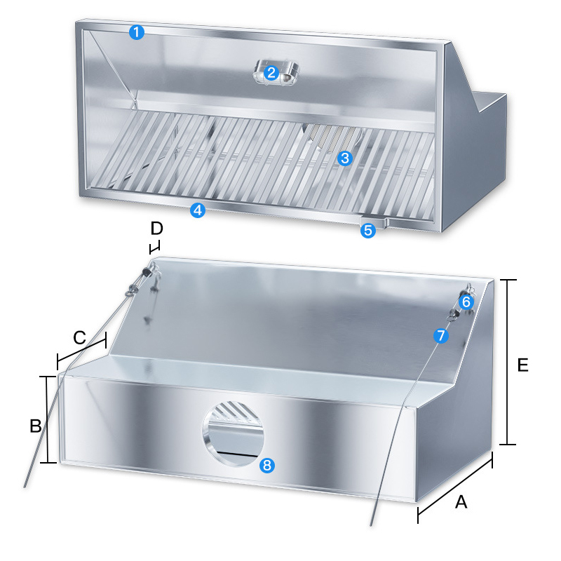 Commercial Kitchen Vent - 業務用ステンレス製キッチン空気清浄機シンプルレンジフード
