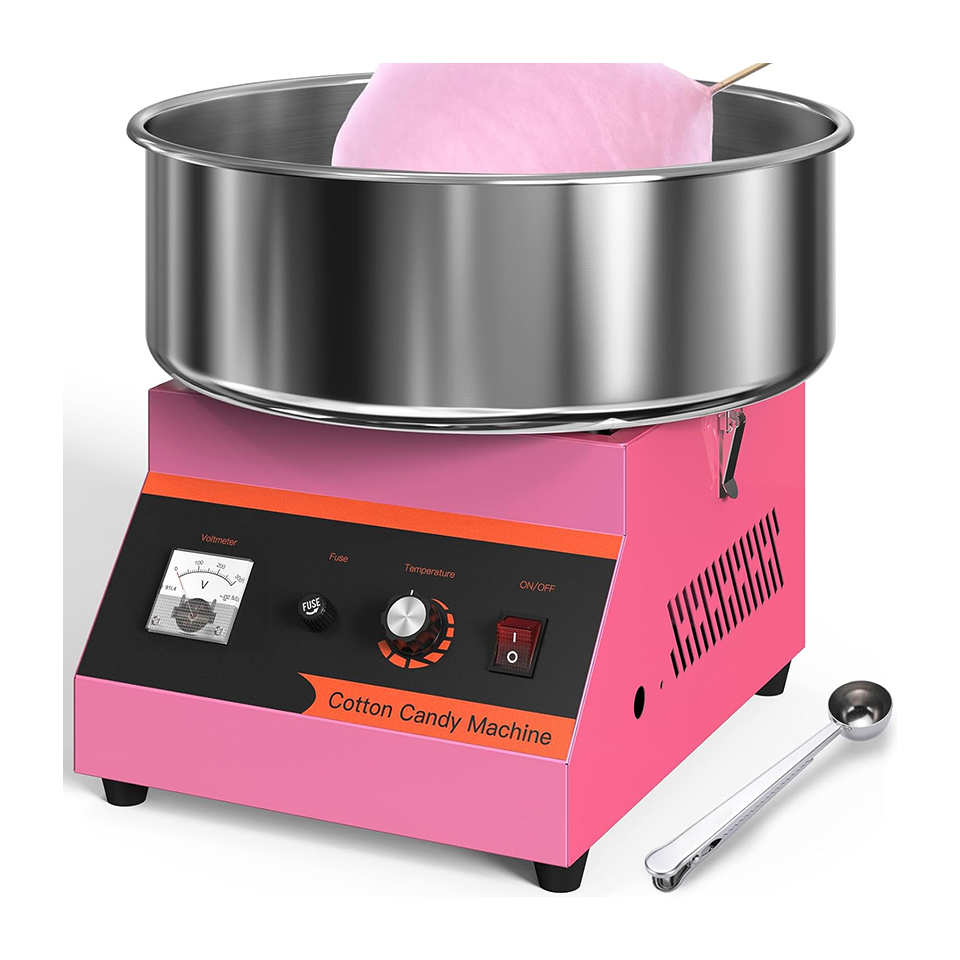 Candy Floss Machine Commercial - MHT2電動綿菓子製造機 1000W 業務用レトロ綿菓子メーカー 砂糖スクープとステンレス製ボウル付き