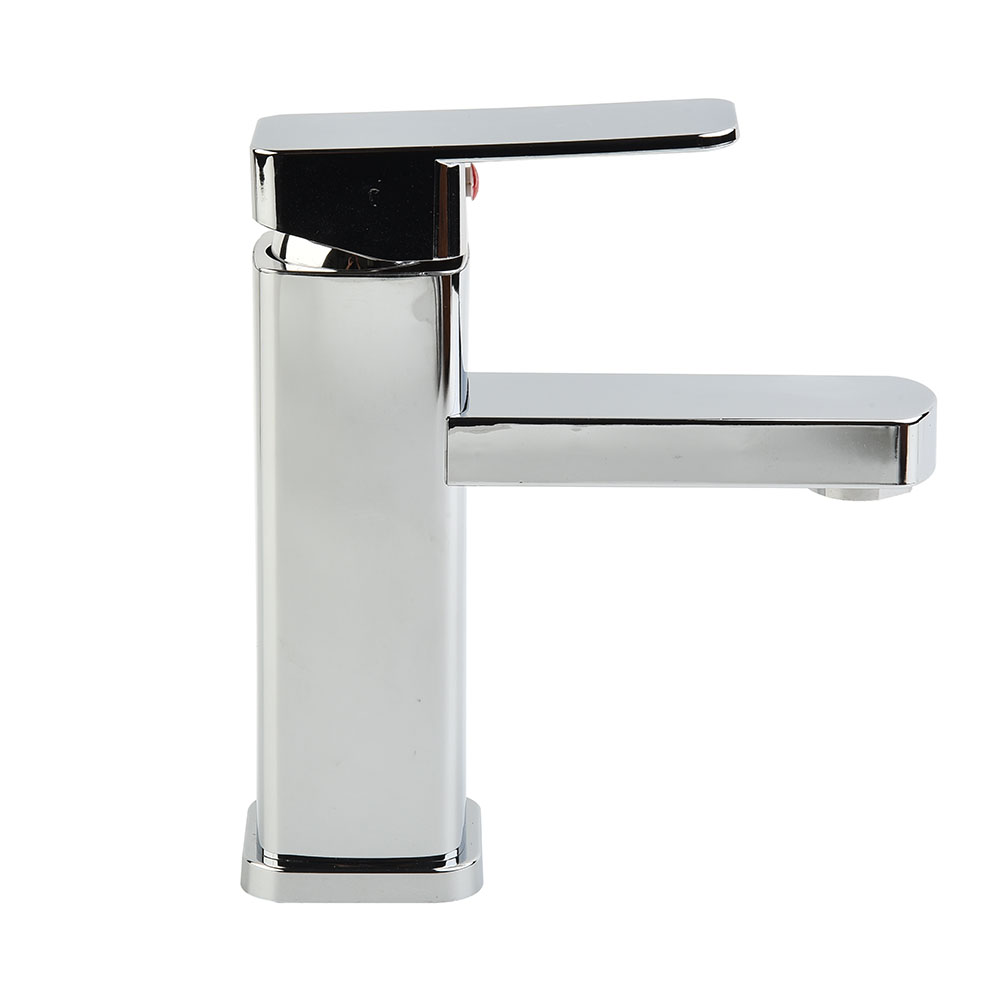 Commercial Kitchen Faucet - 浴室の蛇口 温水と冷水の混合栓 ブラック/クローム デッキマウント式洗面台 浴室キッチンシンクの蛇口 スクエアウォッシュベイスンタップ