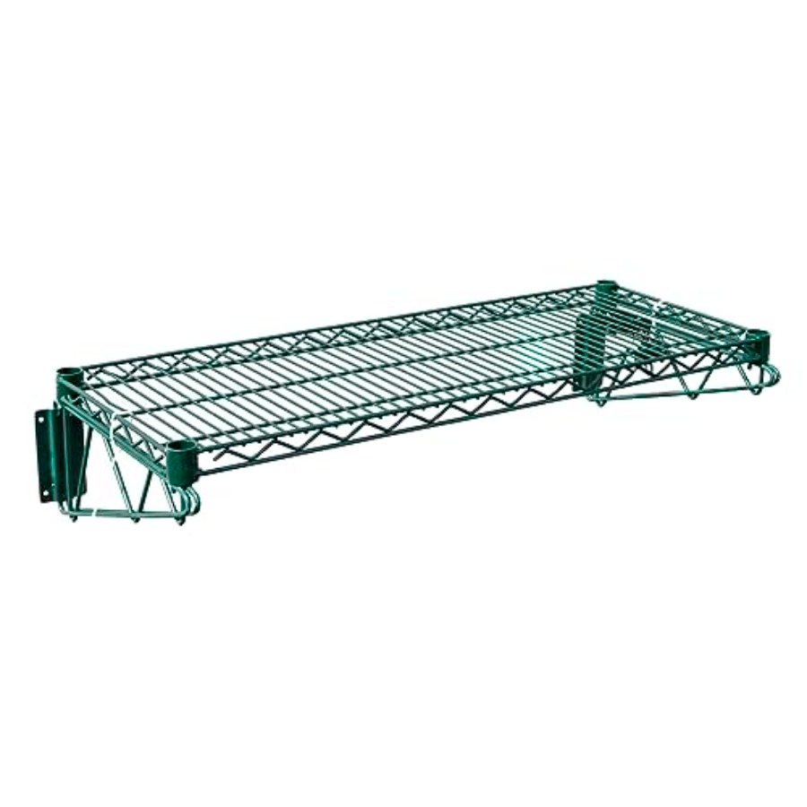 Commercial Kitchen Wall - 48x14 エポキシコーティングされたグリーンワイヤー製ウォールシェルフ（業務用キッチン向け）、衛生的な食品サービス用途向けにNSF認証取得済み