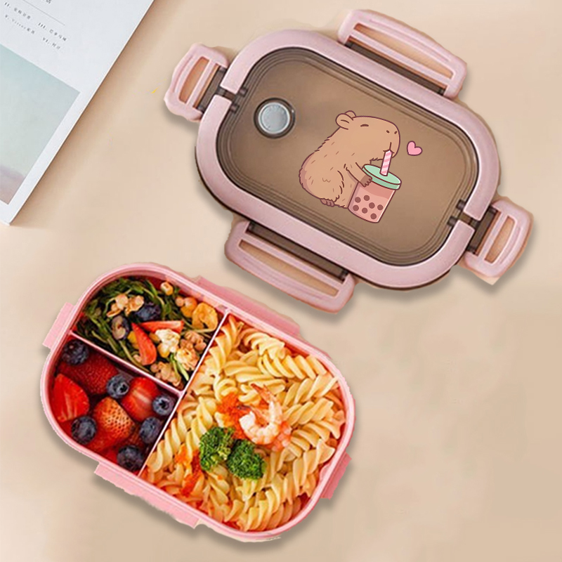 Commercial Kitchen Organization - カピバラ弁当箱アニメ動物プリント食品保存容器子供学校ピクニック弁当箱男の子女の子オフィスディナーケース