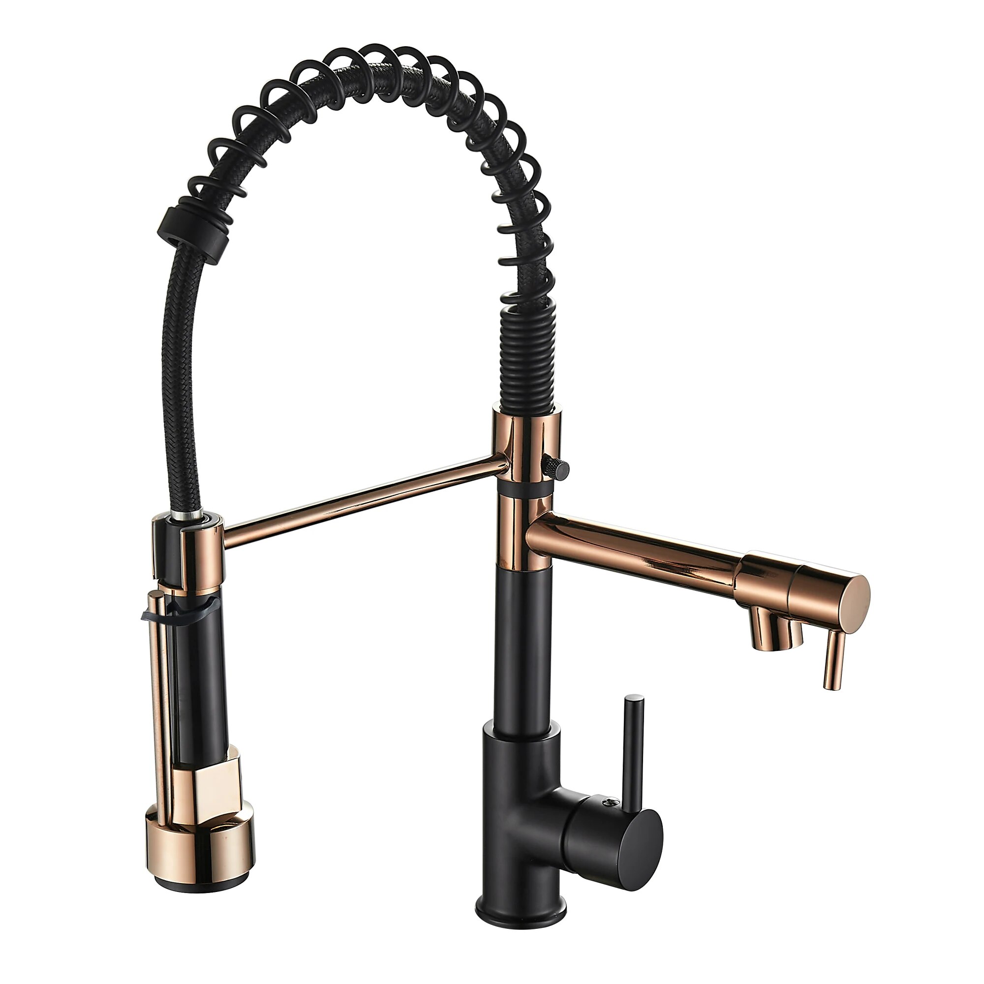 Commercial Kitchen Faucet - キッチン蛇口 プルダウンスプレー付き ハイアーク シングルハンドル スプリング キッチン