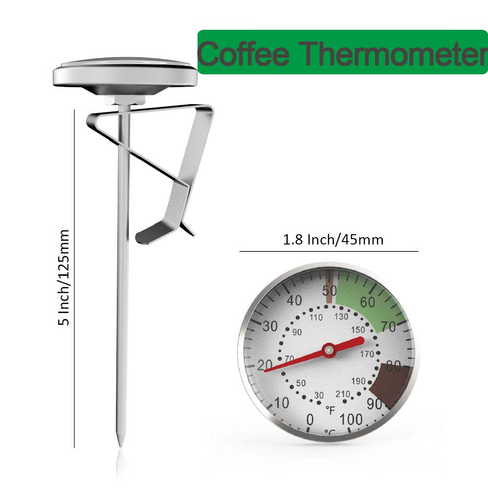 Commercial Kitchen Setup - 0-100 ° C 食品温度計ステンレス鋼コーヒーミルク温度計調節可能なクランプキッチン食品調理ドリンクツールアクセサリー