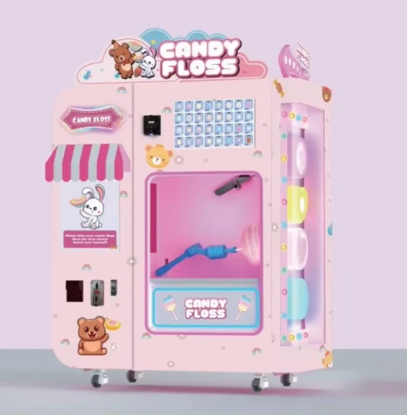 Candy Floss Machine Commercial - 業務用綿菓子自動販売機、高速生産システム搭載のスマートキオスク