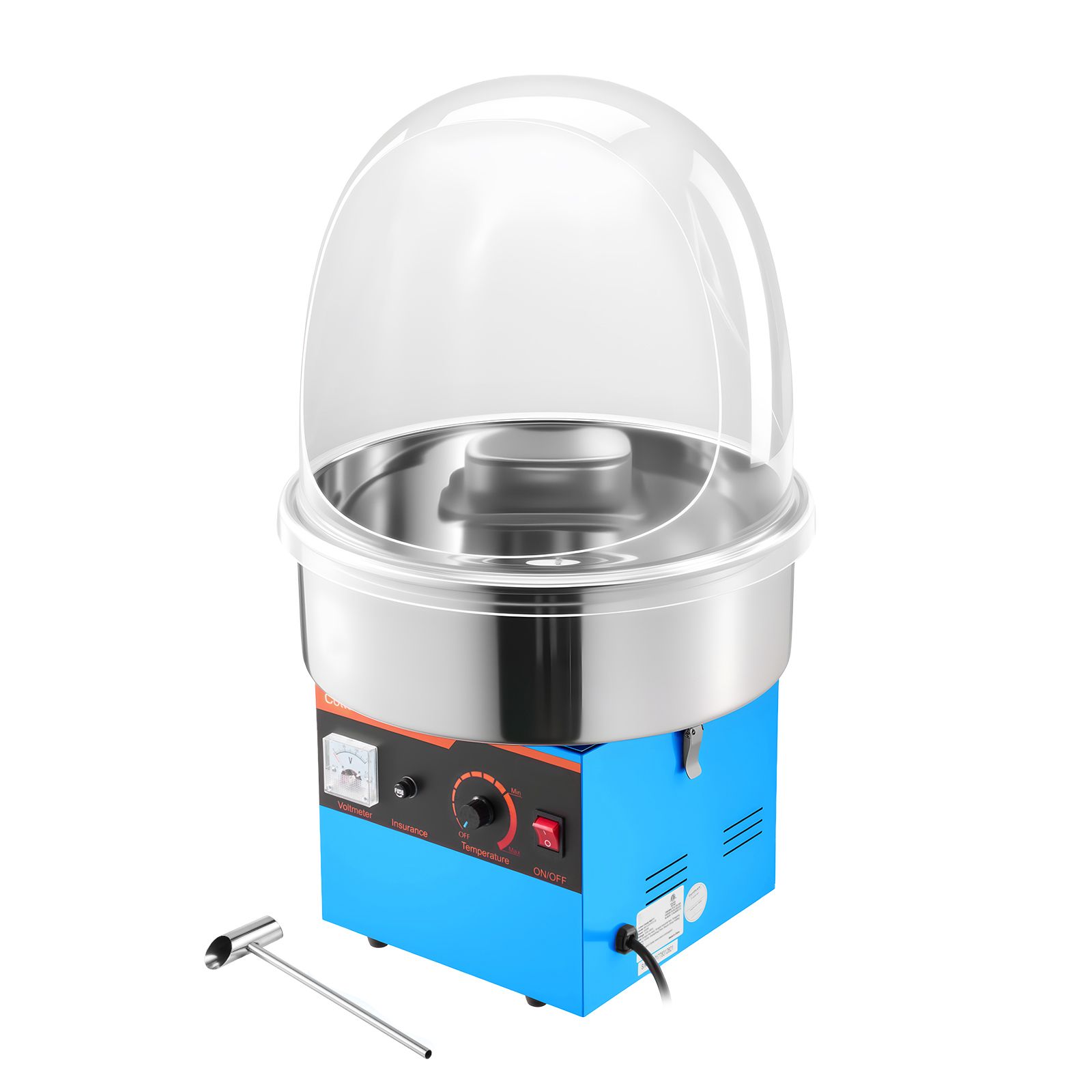 Candy Floss Machine Commercial - 電動綿菓子機、1000W電動綿菓子メーカー（カバー付き）、業務用綿菓子機（ステンレス製ボウル付き）
