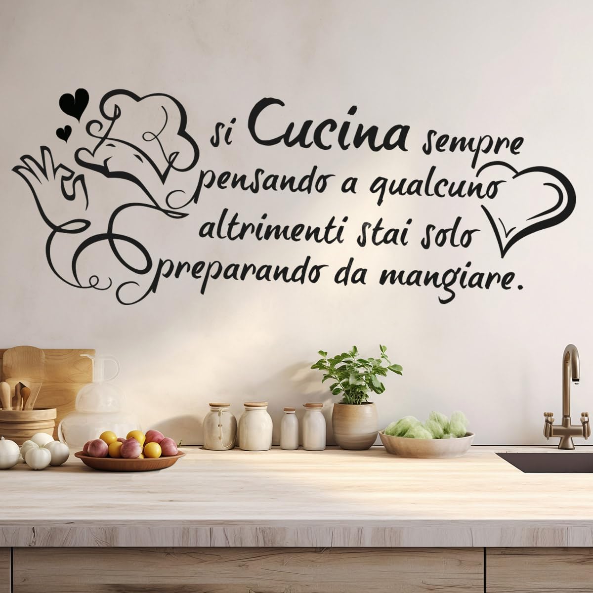 Commercial Kitchen Wall - フランスイタリアンキッチンコック愛の言葉ウォールステッカーデカールレストランダイニングルームホームウォールデコレーション