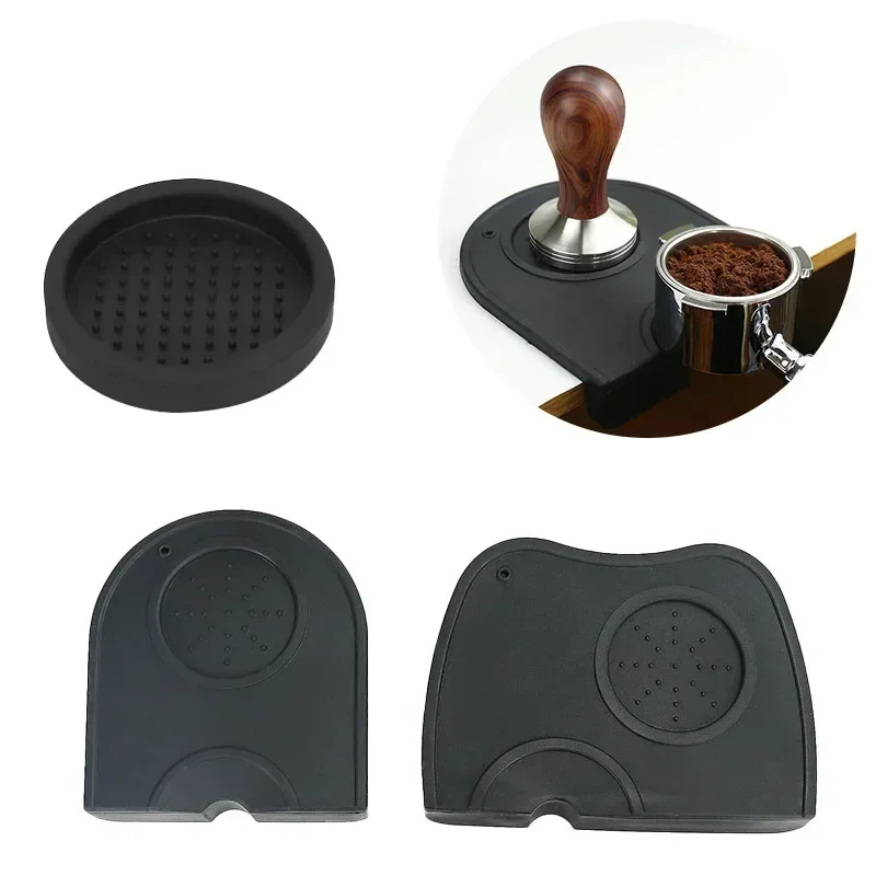 Commercial Kitchen Setup - コーヒーパウダーパッドノンスリップシリコーンタンピングステーションエスプレッソマットホームカフェバリスタツールブラックアクセサリーキッチン用品
