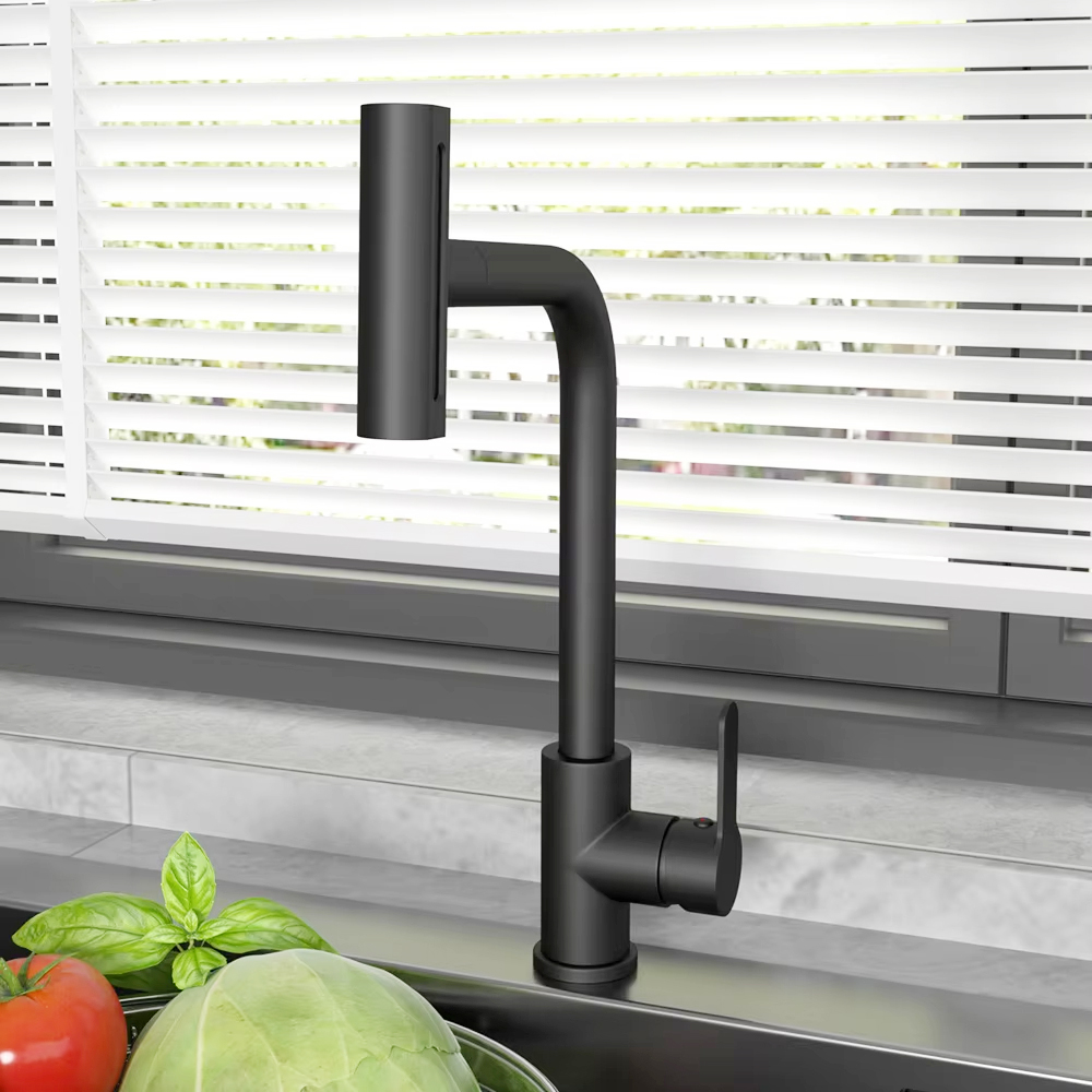 ブラックプルアウトキッチンシンク蛇口フレキシブル4モードスト - Commercial Kitchen Faucet のレビューと価格