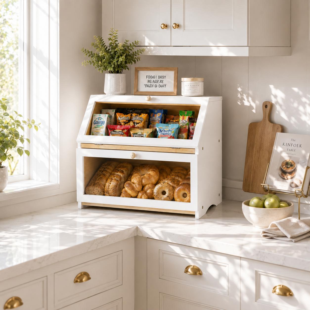 HOMEKOKO キッチンカウンター用二層式ブレッドボックス - Commercial Kitchen Organization のレビューと価格