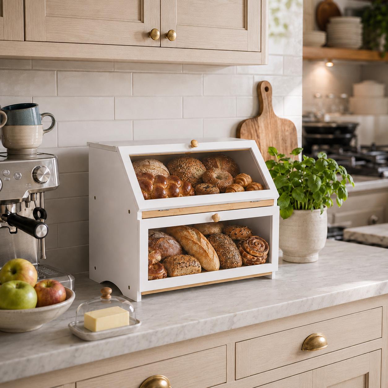 HOMEKOKO キッチンカウンター用二層式ブレッドボックス - Commercial Kitchen Organization のレビューと価格