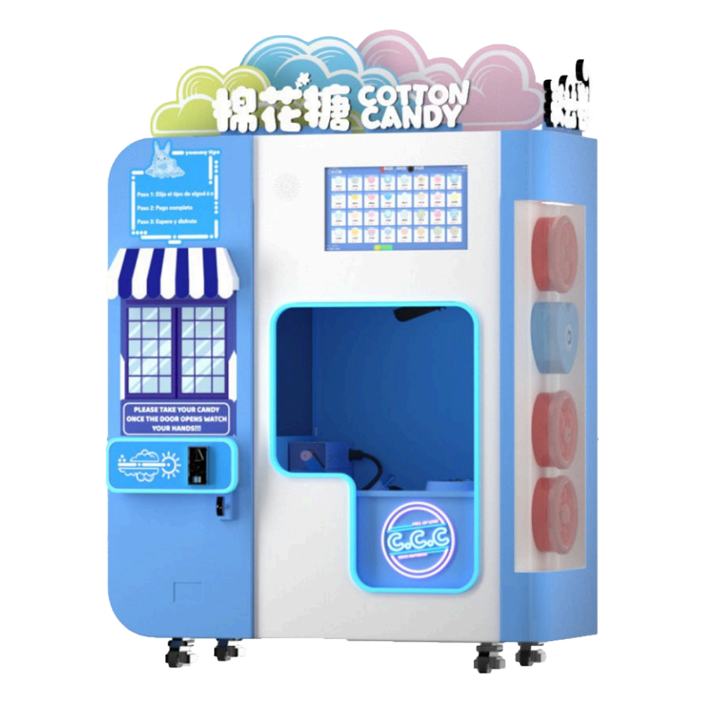 業務用ピンク色の綿菓子製造ロボット、自動綿菓子販売機 - Candy Floss Machine Commercial のレビューと価格