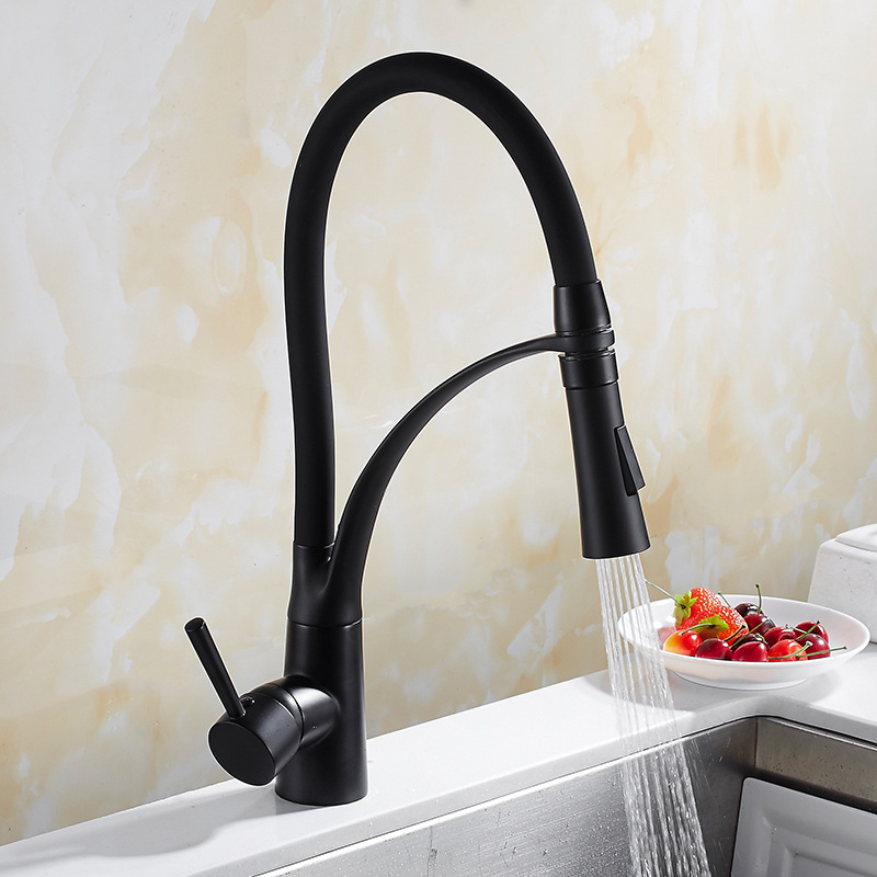 プルダウン式キッチン蛇口、真鍮製ブラック、温冷水混合栓、デッ - Commercial Kitchen Faucet のレビューと価格