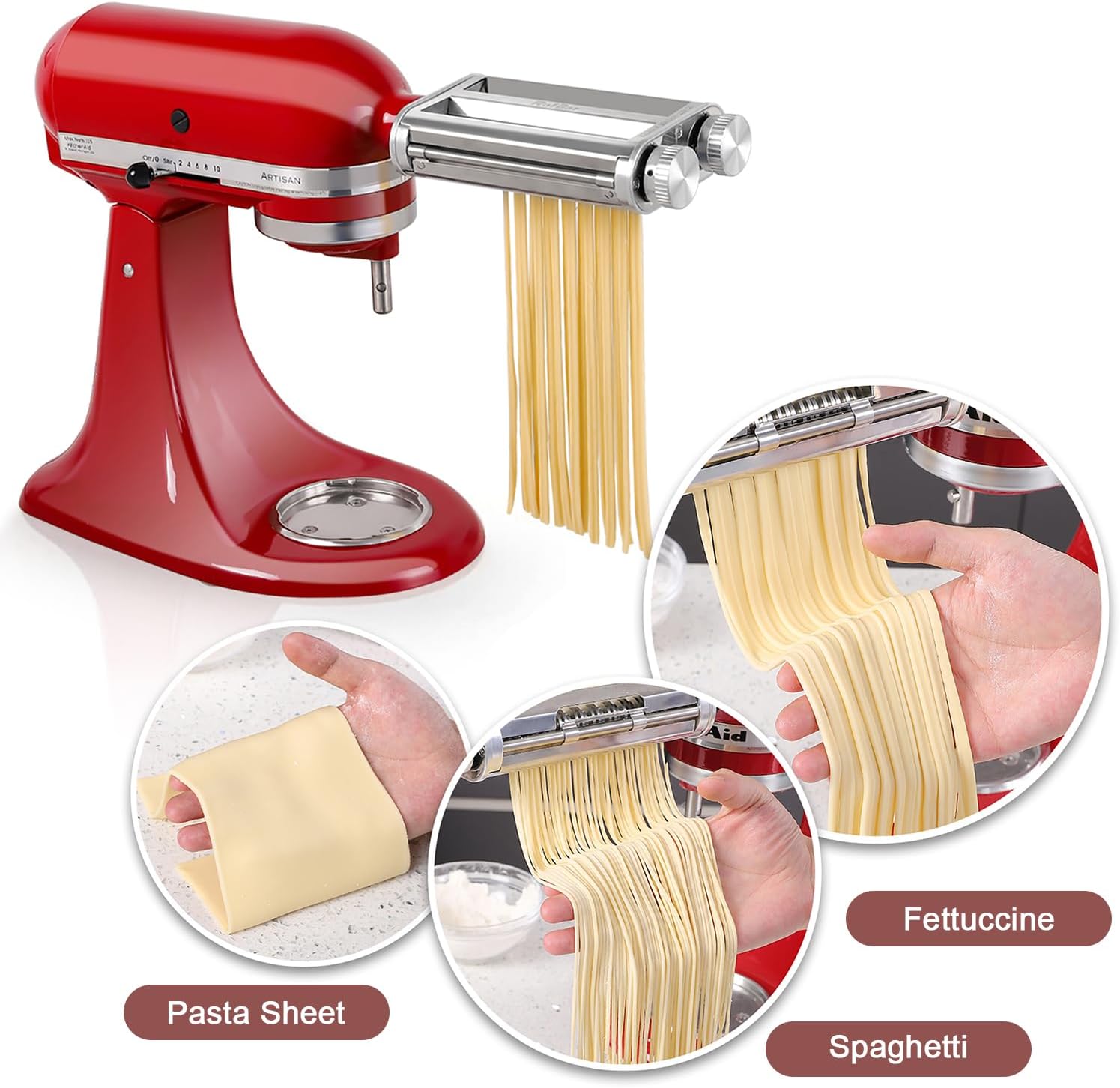 キッチンエイドミキサー3-in-1パスタローラーカッターアタ - Commercial Kitchen Accessories のレビューと価格