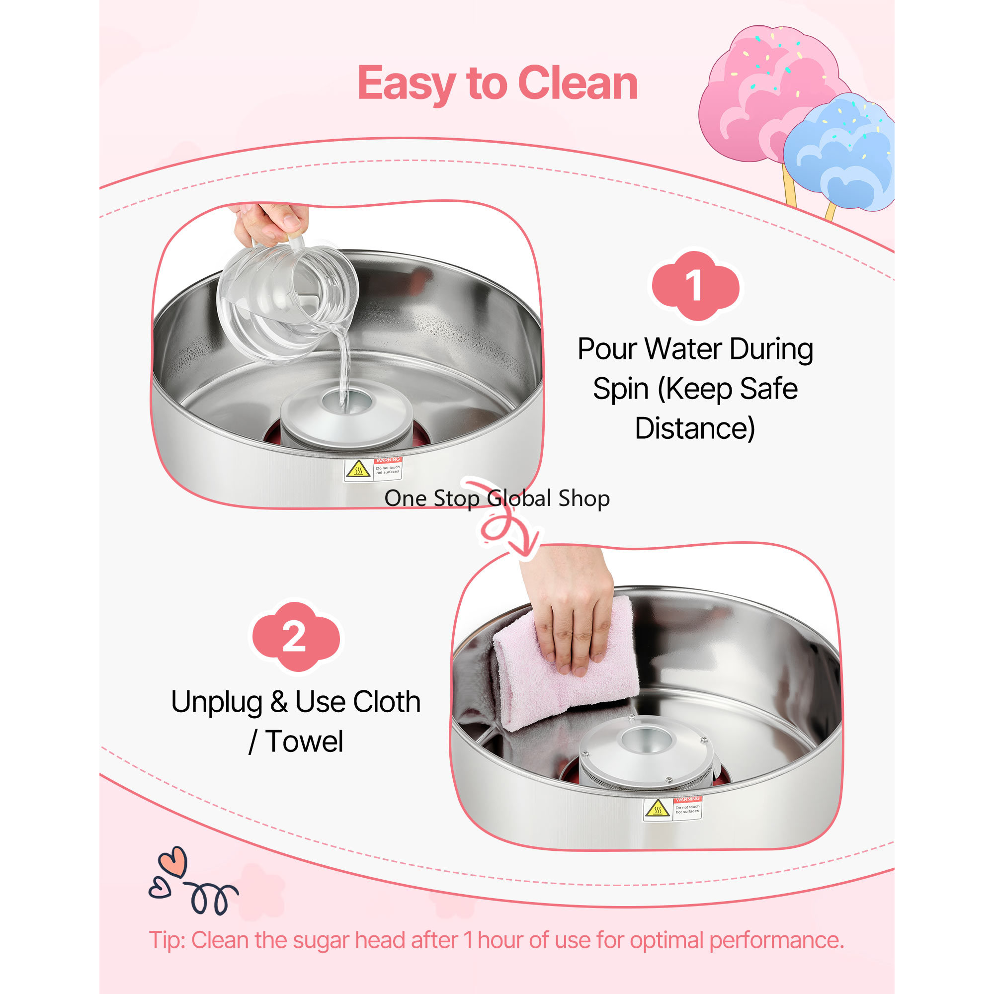 綿菓子製造機 業務用 1000W 電動 キャンディフロスメー - Candy Floss Machine Commercial のレビューと価格