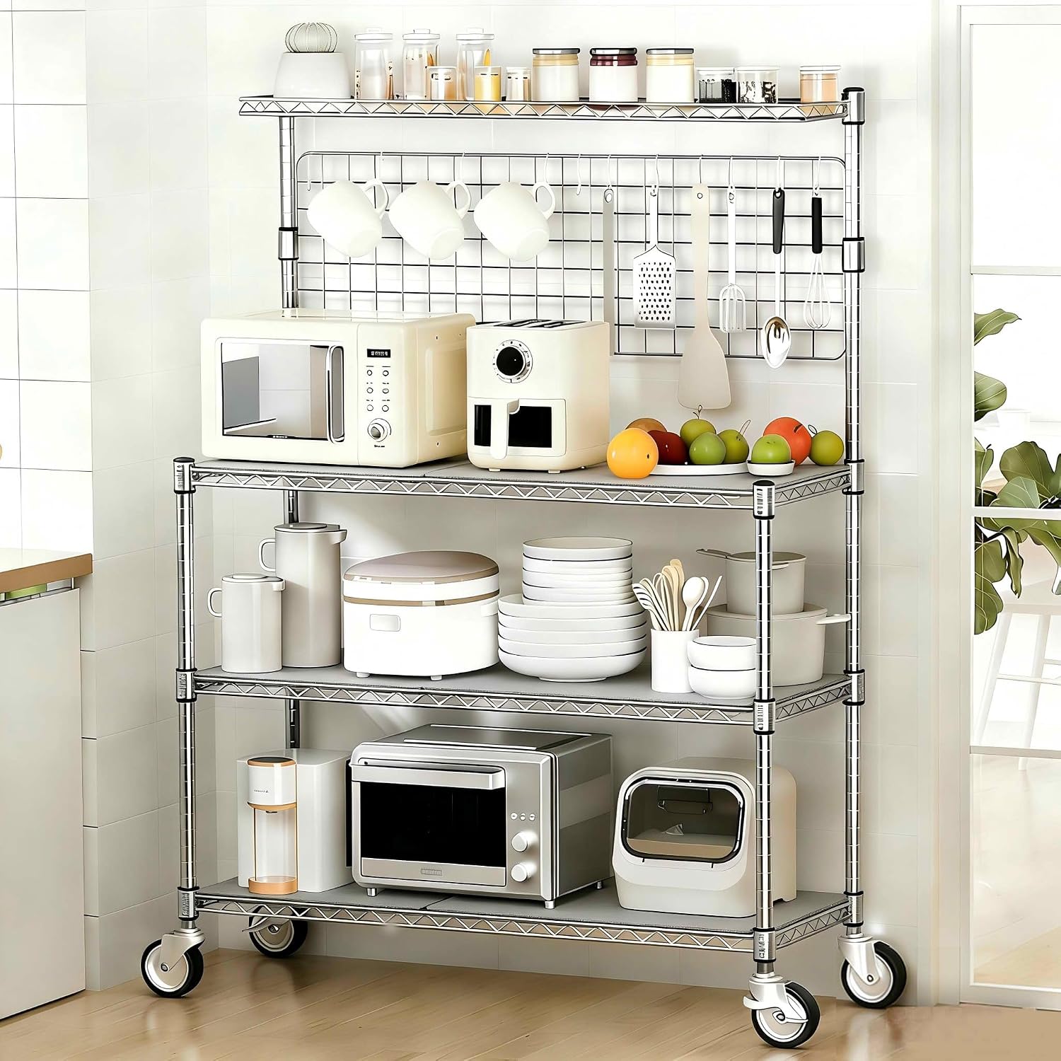 ベーカーズラックディスプレイスタンド収納棚トロリー業務用金属 - Commercial Kitchen Microwave のレビューと価格