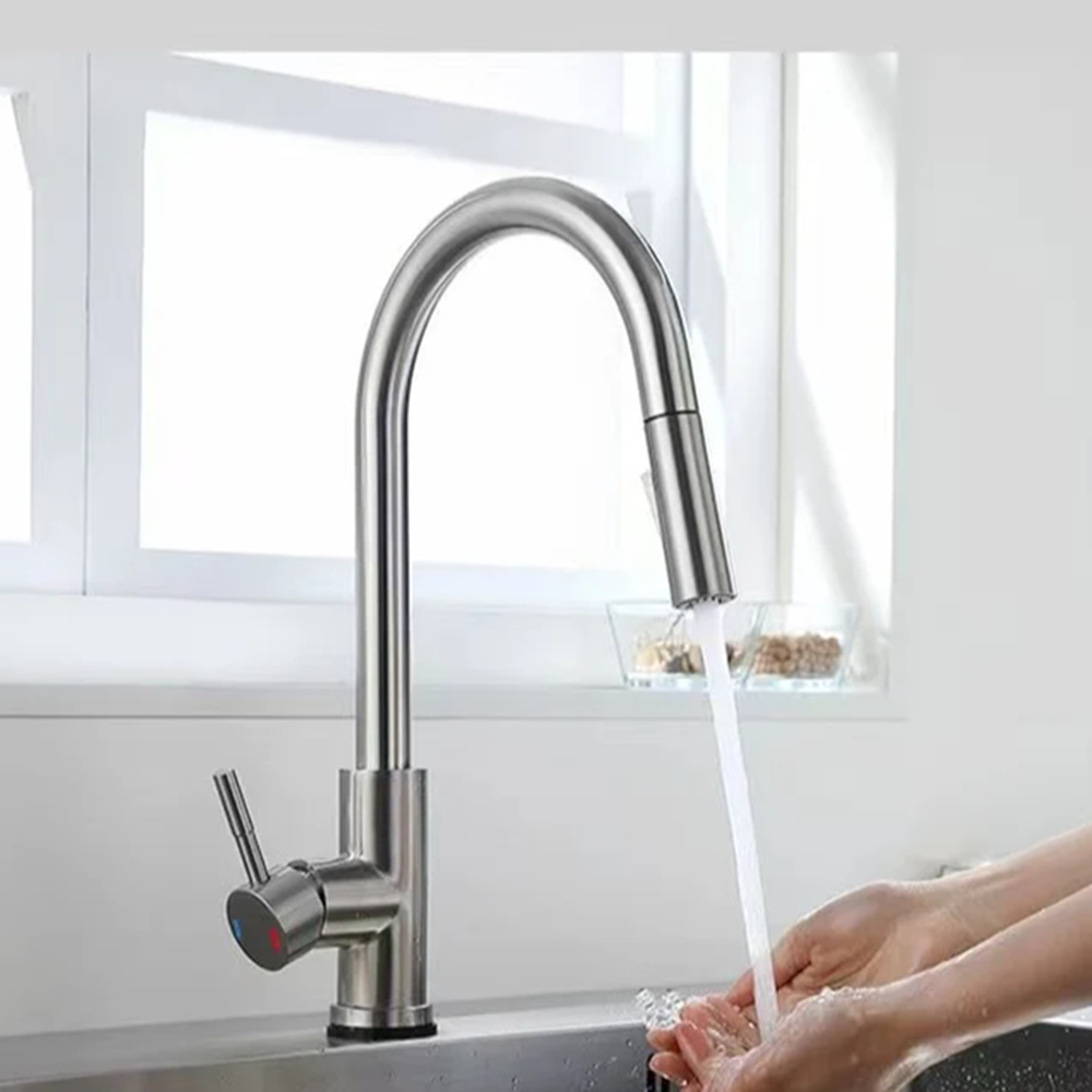 ブラックキッチン蛇口フレキシブルプルアウト2モードノズル温冷 - Commercial Kitchen Faucet のレビューと価格