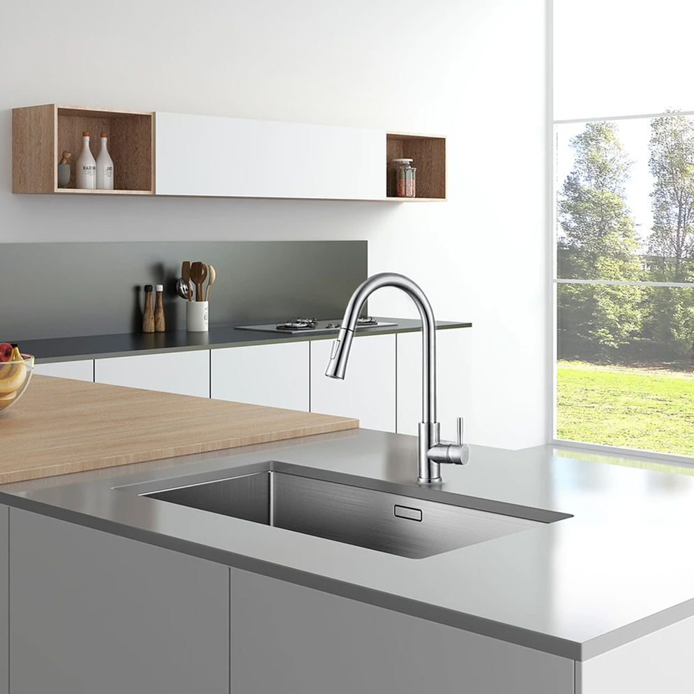 ブラックキッチン蛇口フレキシブルプルアウト2モードノズル温冷 - Commercial Kitchen Faucet のレビューと価格