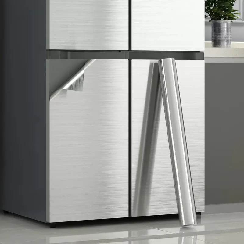 PVC ステンレスブラッシュシルバー取り外し可能な壁紙装飾フ - Commercial Kitchen Wall のレビューと価格