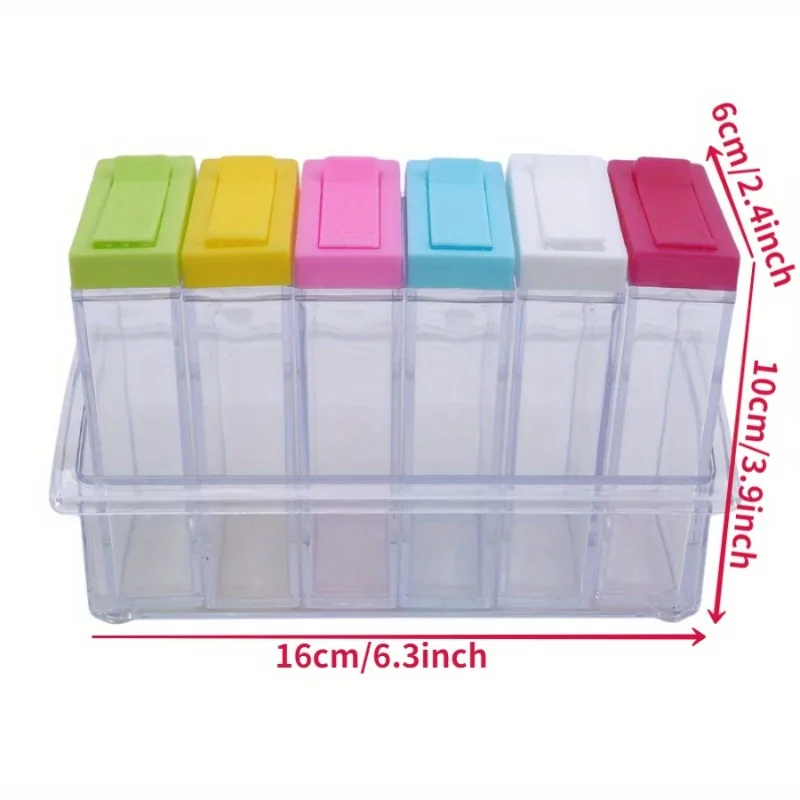 透明調味料 6 グリッド調味料ボックス 6 個セットキッチン - Commercial Kitchen Organization のレビューと価格