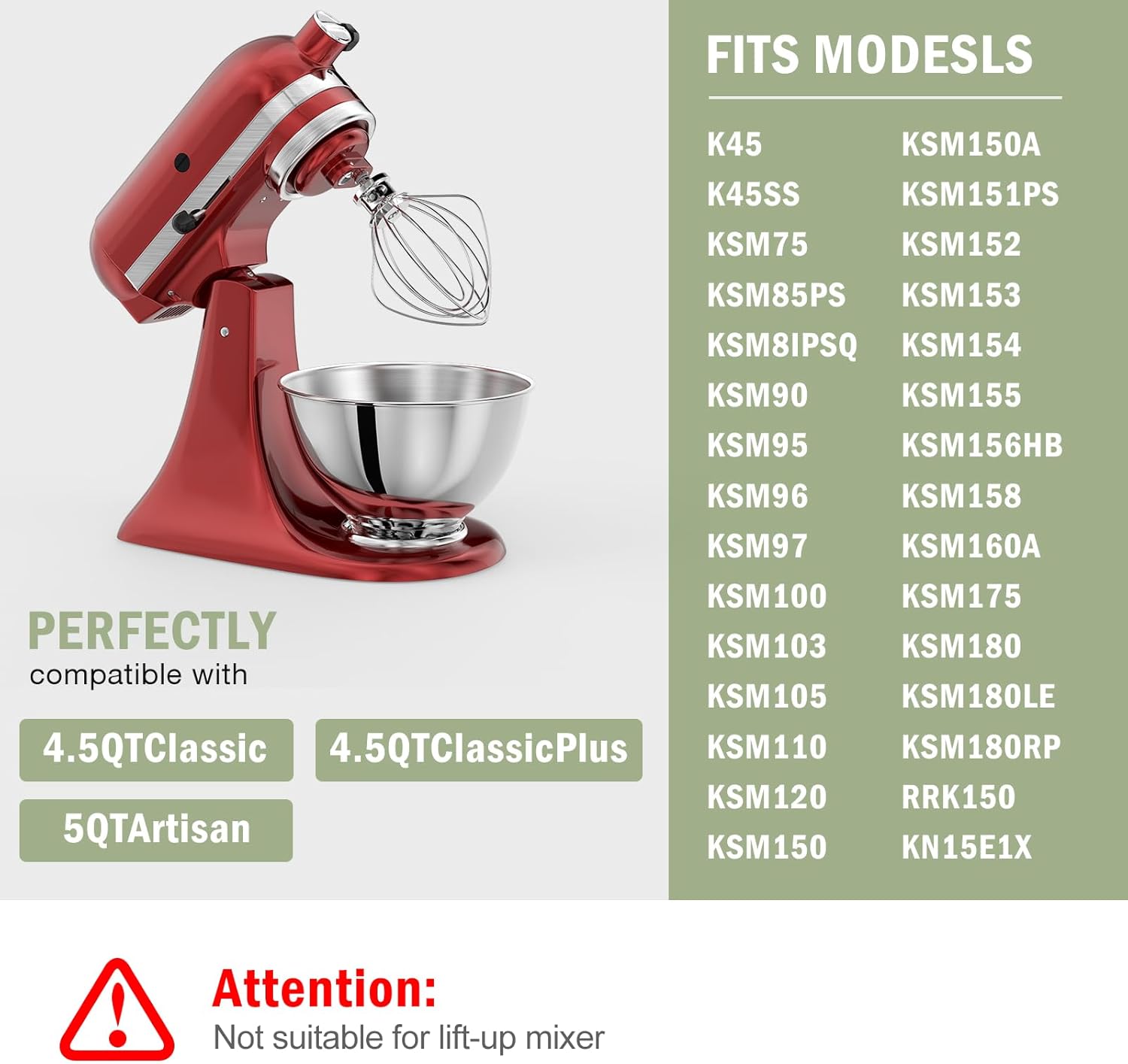 キッチンエイド チルトヘッド 4.5qt 5qt スタンドミ - Commercial Kitchen Accessories のレビューと価格