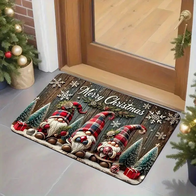 クリスマス雪だるまテーマの玄関ドアマット滑り止め屋内敷物汚れ - Commercial Kitchen Mats のレビューと価格