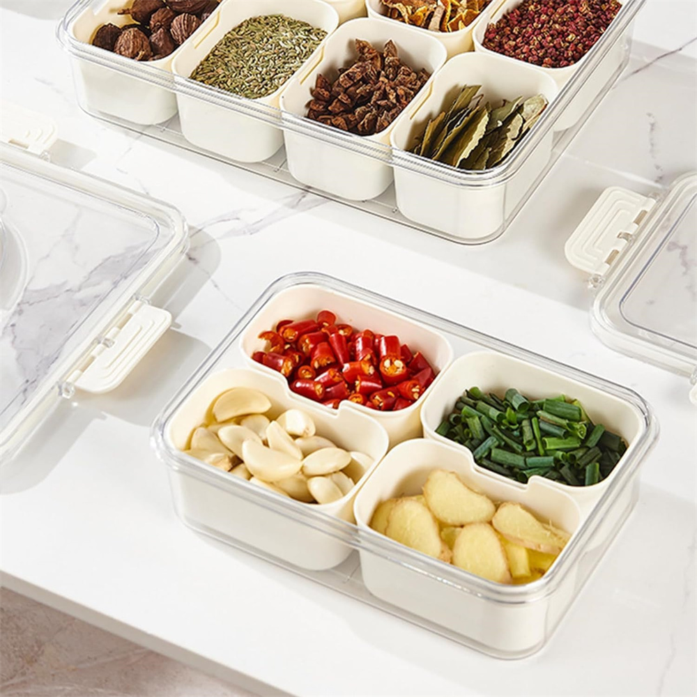 ポータブル食品保存箱、スナック収納ボックス、蓋付き4つのコン - Commercial Kitchen Organization のレビューと価格