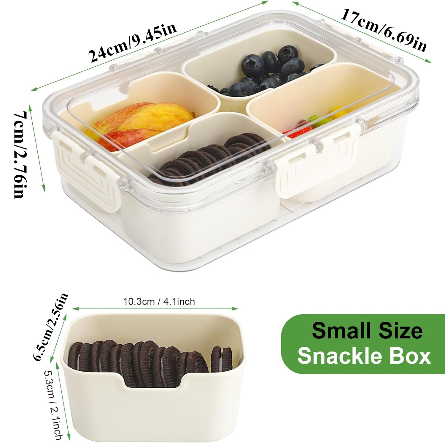 ポータブル食品保存箱、スナック収納ボックス、蓋付き4つのコン - Commercial Kitchen Organization のレビューと価格