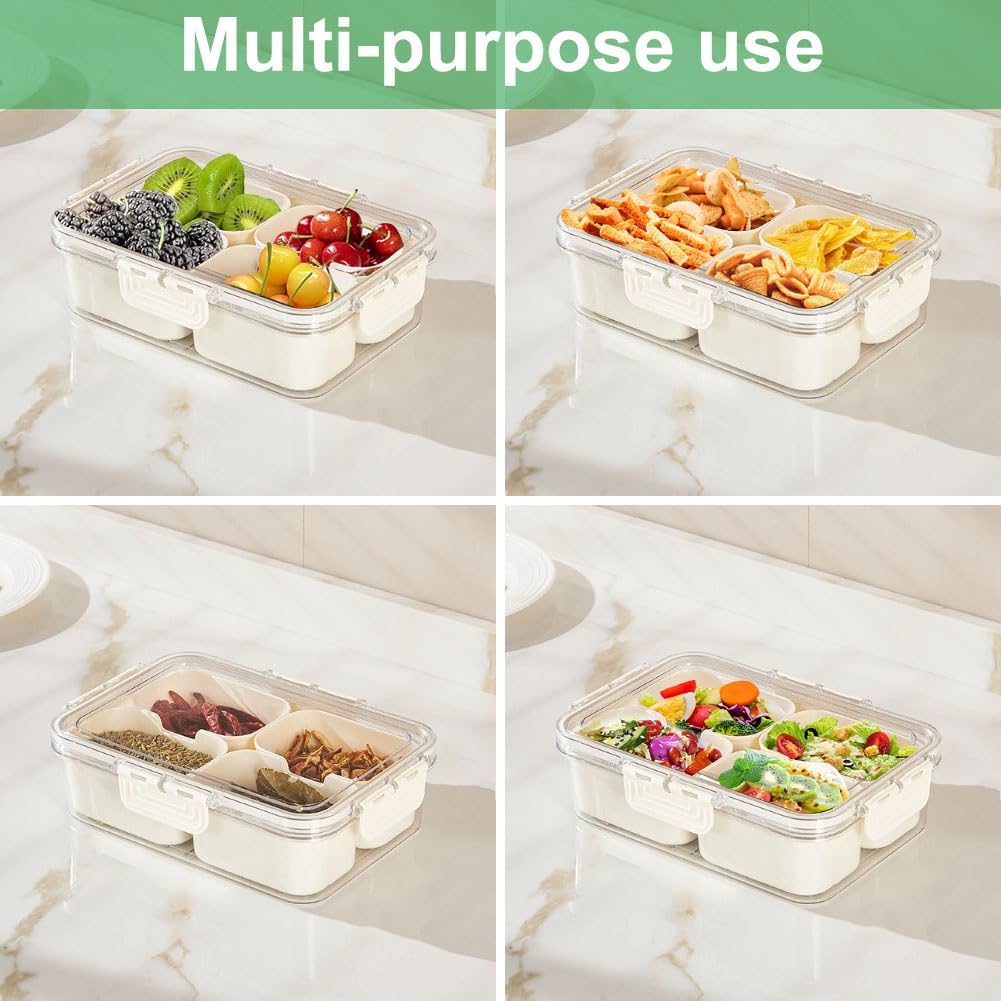 ポータブル食品保存箱、スナック収納ボックス、蓋付き4つのコン - Commercial Kitchen Organization のレビューと価格