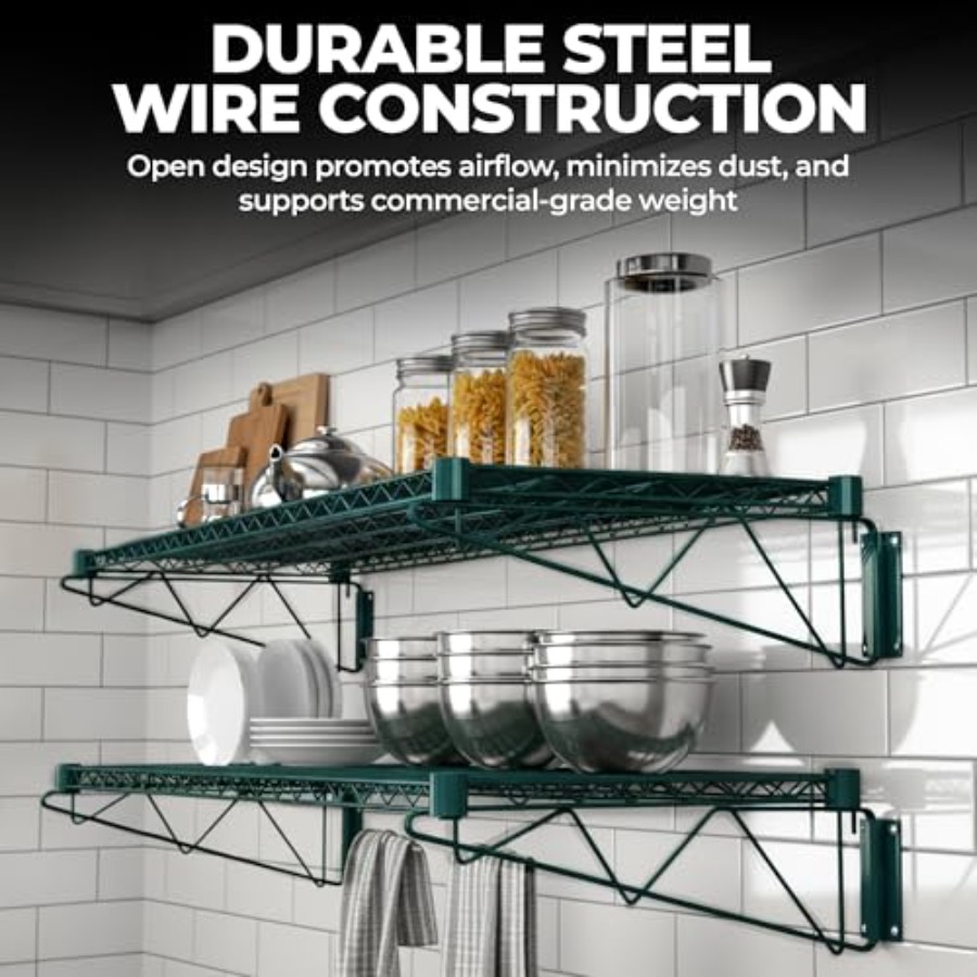 48x14 エポキシコーティングされたグリーンワイヤー製ウォ - Commercial Kitchen Wall のレビューと価格