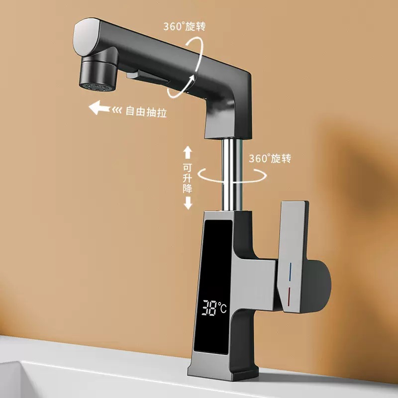 デジタルディスプレイ付きプルアウト式蛇口、インテリジェント温 - Commercial Kitchen Faucet のレビューと価格