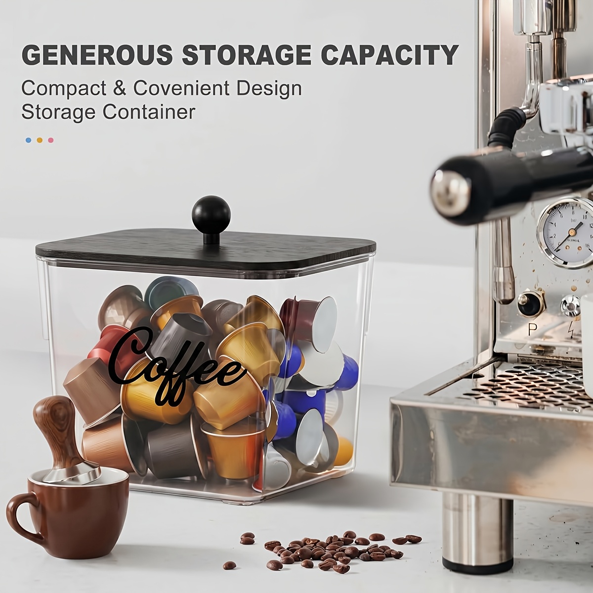 蓋付きコーヒーポッドホルダー プラスチック製収納ボックス K - Commercial Kitchen Organization のレビューと価格