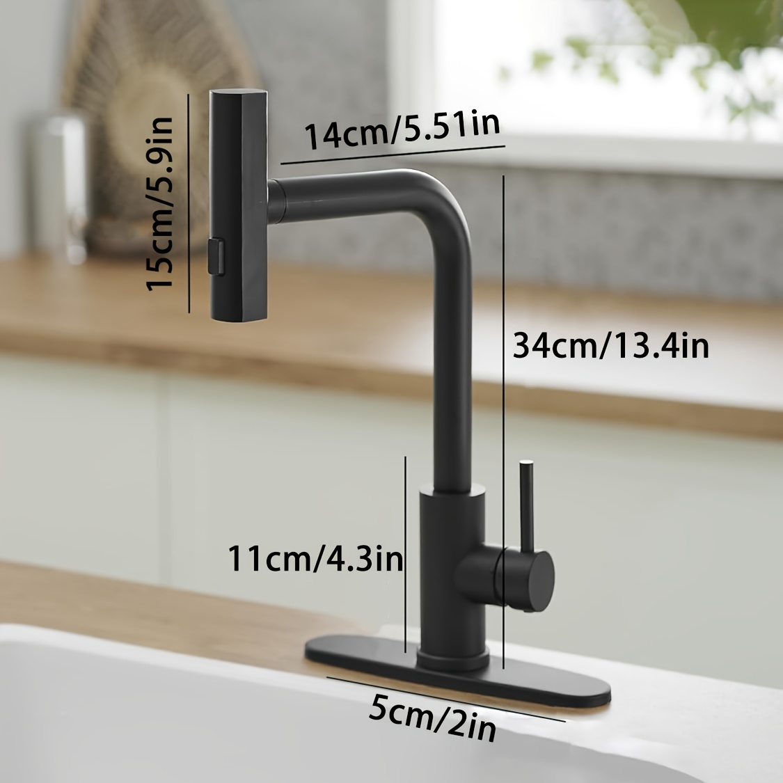 1 PC ブラックキッチン蛇口プルダウンスプレー付き、滝キッ - Commercial Kitchen Faucet のレビューと価格
