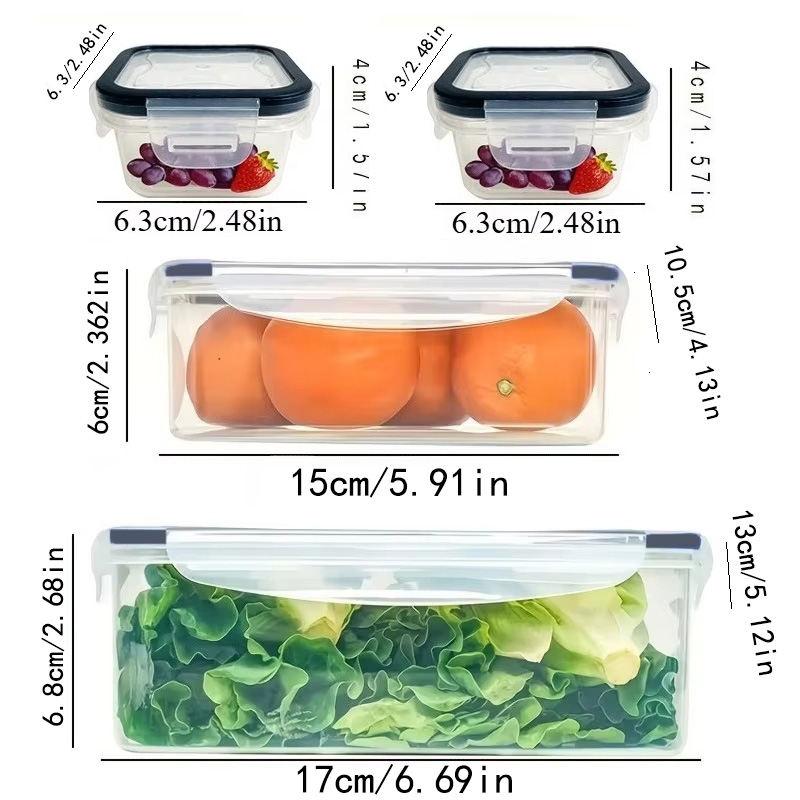 8個セットには、4つの容器と4つの蓋が含まれています。気密食 - Commercial Kitchen Organization のレビューと価格