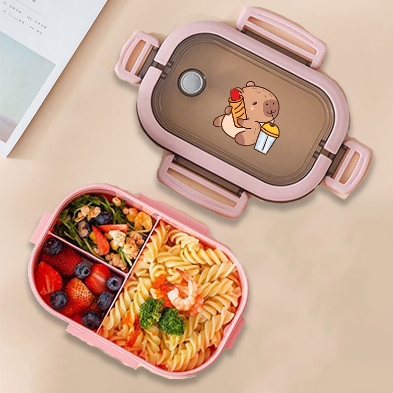カピバラ弁当箱アニメ動物プリント食品保存容器子供学校ピクニッ - Commercial Kitchen Organization のレビューと価格