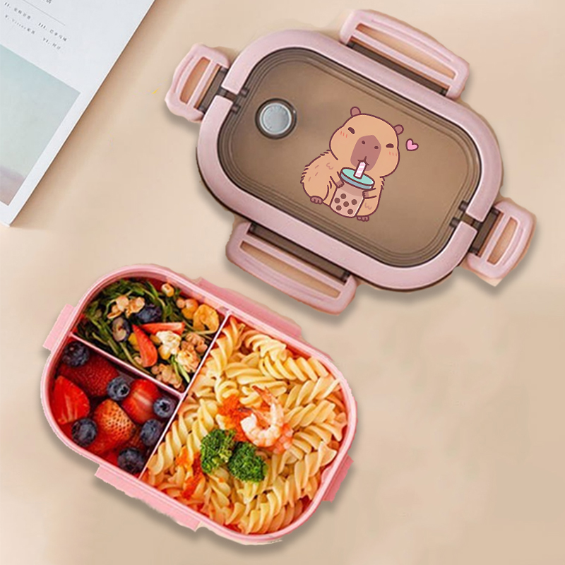 カピバラ弁当箱アニメ動物プリント食品保存容器子供学校ピクニッ - Commercial Kitchen Organization のレビューと価格