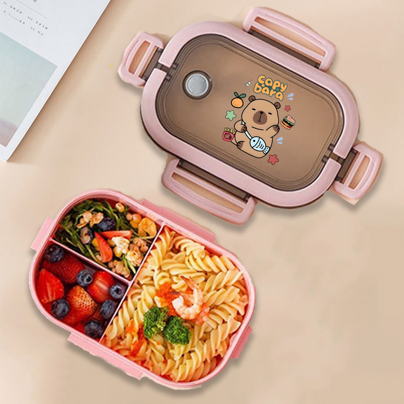 カピバラ弁当箱アニメ動物プリント食品保存容器子供学校ピクニッ - Commercial Kitchen Organization のレビューと価格