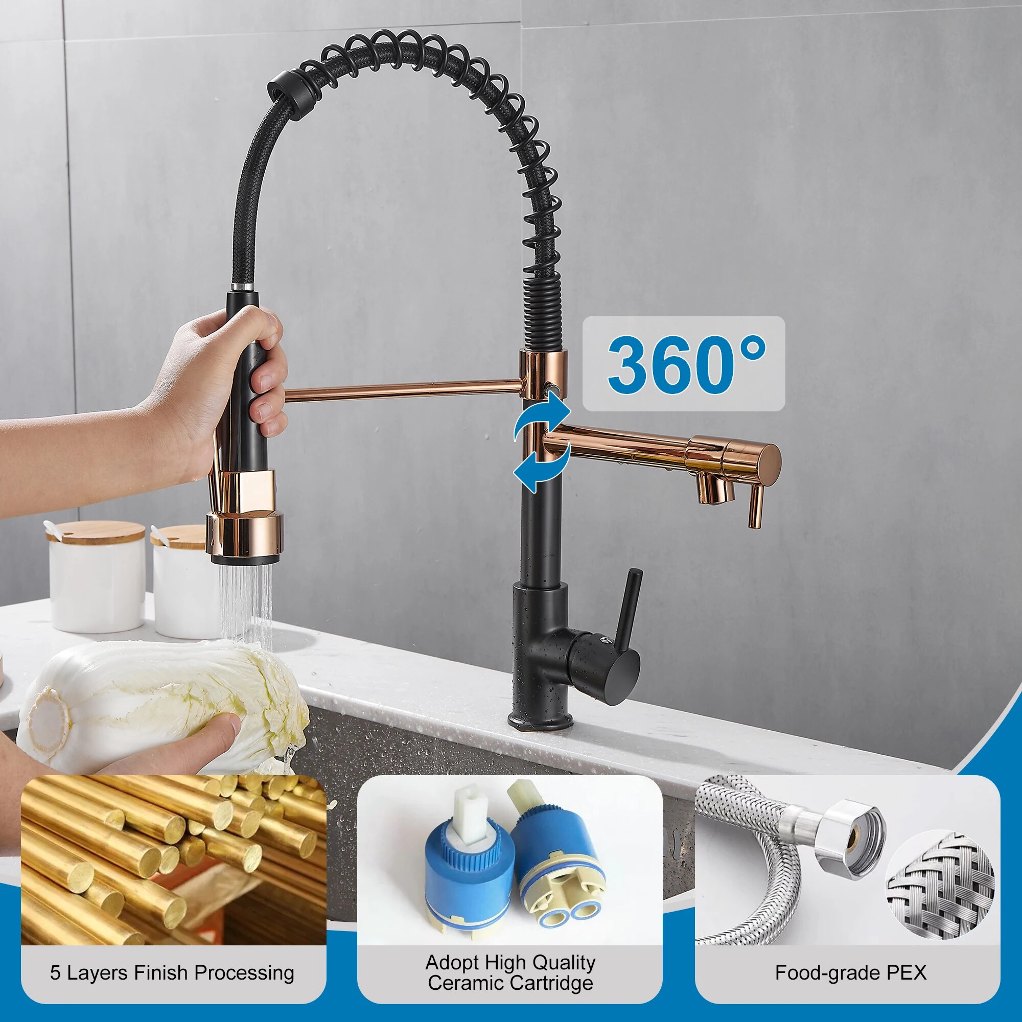 キッチン蛇口 プルダウンスプレー付き ハイアーク シングルハ - Commercial Kitchen Faucet のレビューと価格