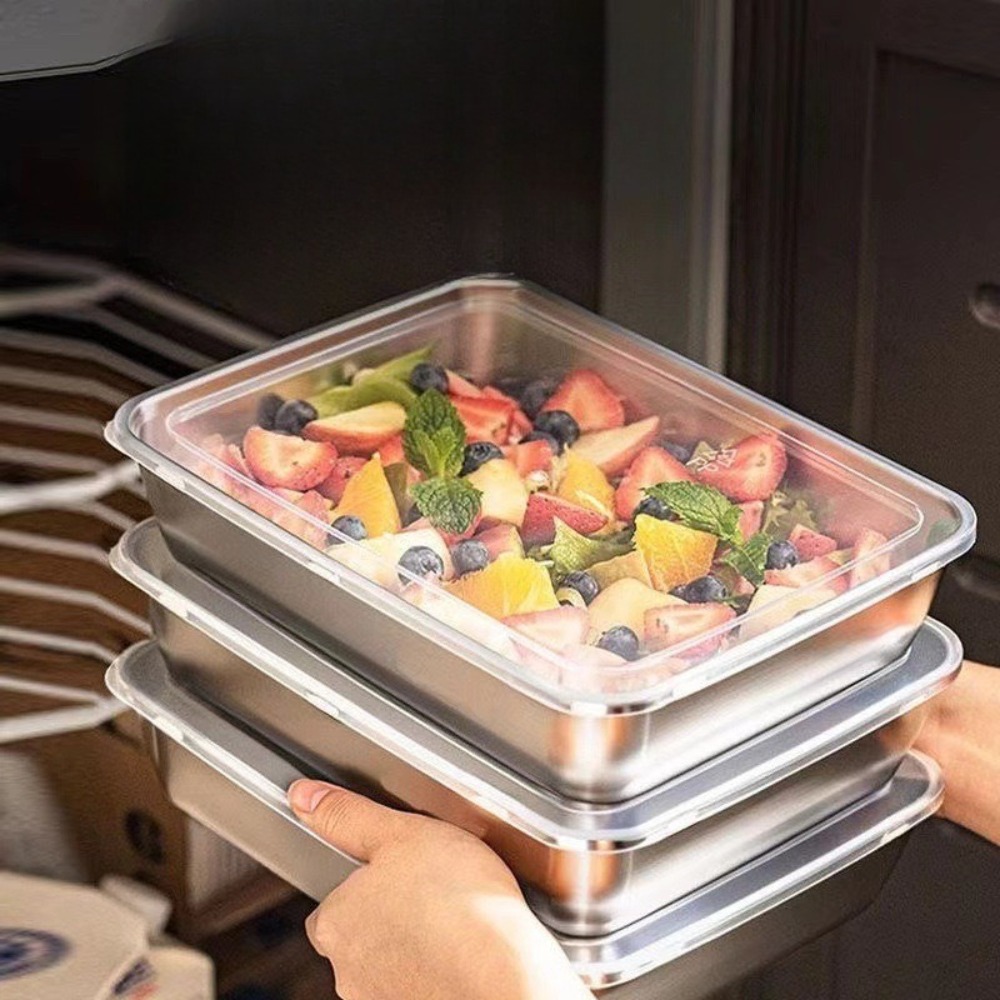 食品グレードのステンレス製サービングトレイ（蓋付き）、多目的 - Commercial Kitchen Organization のレビューと価格