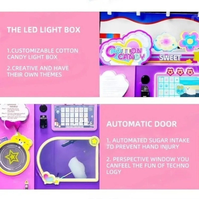 業務用綿菓子自動販売機、高速生産システム搭載のスマートキオス - Candy Floss Machine Commercial のレビューと価格