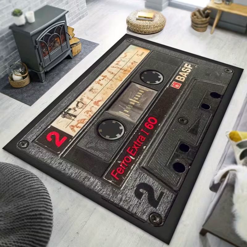 クラシック音楽ヴィンテージビニールレコードカーペットラグリビ - Commercial Kitchen Mats のレビューと価格