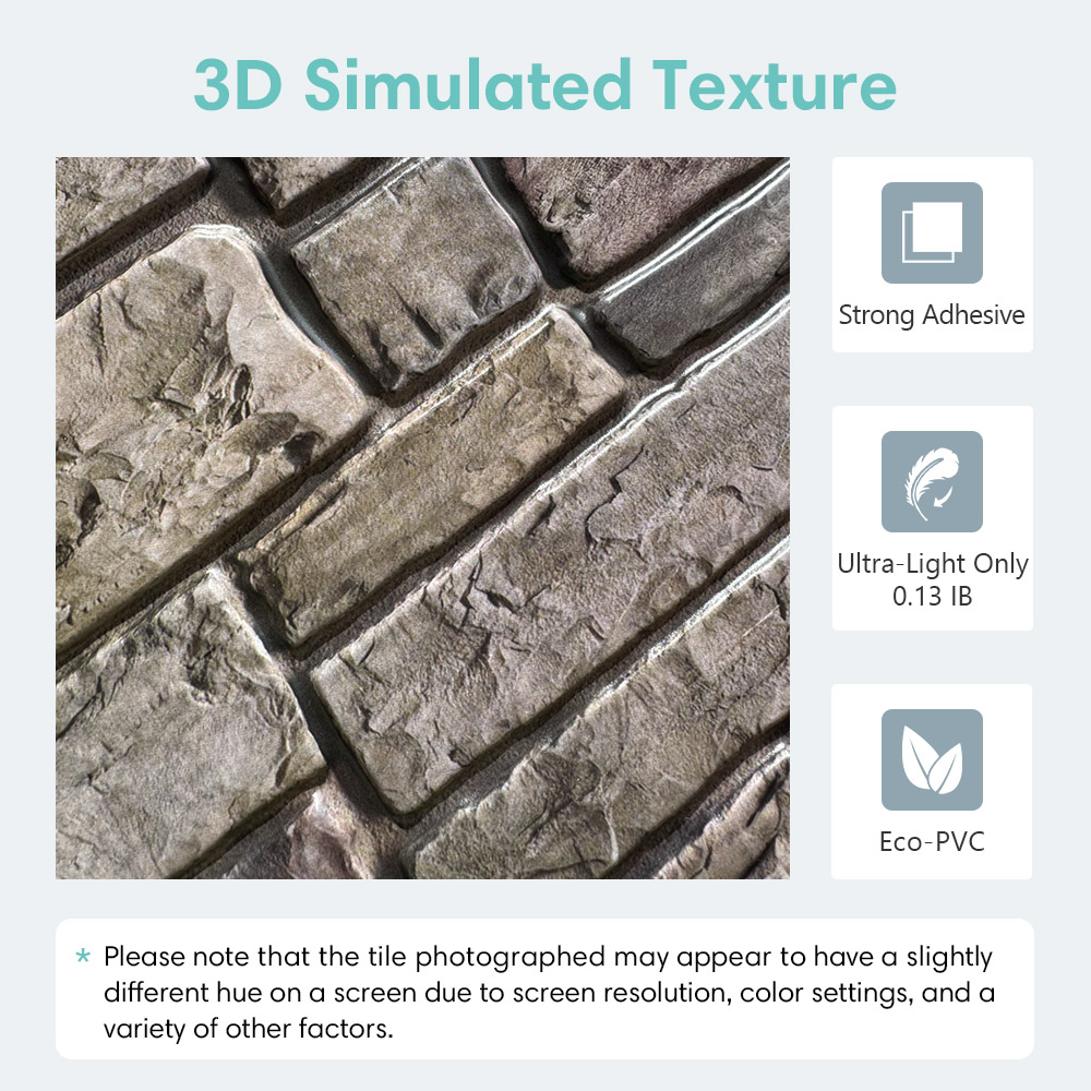 10 個 3D フェイクストーン 剥がして貼る壁パネル、自己 - Commercial Kitchen Wall のレビューと価格