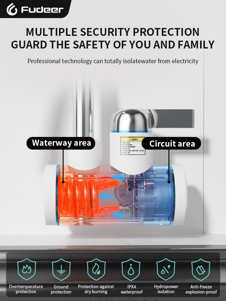 Fudeer 電気温水器 220V キッチン蛇口 タンクレス - Commercial Kitchen Faucet のレビューと価格