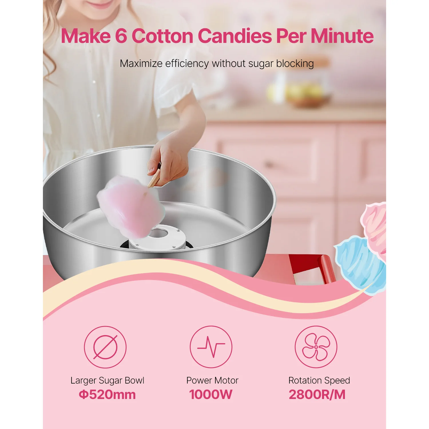 誕生日や家族向けの電動綿菓子製造機、カート付き業務用綿菓子メ - Candy Floss Machine Commercial のレビューと価格