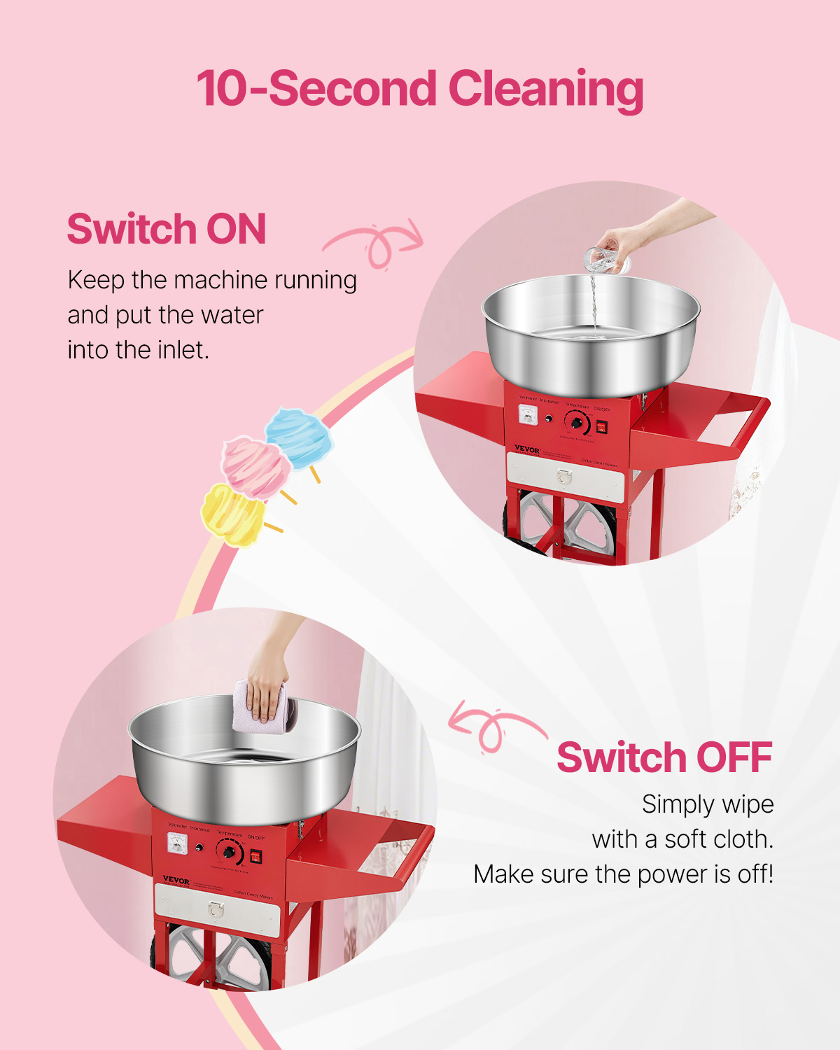誕生日や家族向けの電動綿菓子製造機、カート付き業務用綿菓子メ - Candy Floss Machine Commercial のレビューと価格